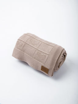 Плед вязаный хлопковый Нюд 0+ - Bungly фото 3