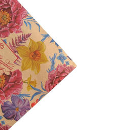 Цена за 10 шт. Бумага упаковочная крафтовая «Пионы на 8 марта», 50 х 70 см