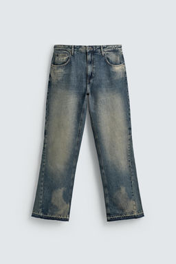 JEANS FLARE FIT LAVADO MANCHAS / Azul tinta - Zara фото 11