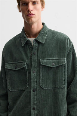 PADDED CORDUROY OVERSHIRT - Zara фото 5