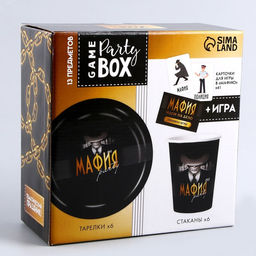 Набор бумажной посуды Мафия: 6 тарелок, 6 стаканов - Страна карнавалия фото 13