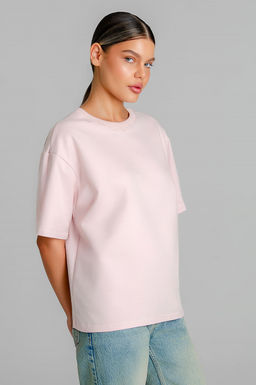 Арт. 3-302/4 Футболка женская оверсайз 44-50 (4 шт) Цвет:пудра - Калинка фото 2