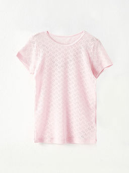 Bisiklet Yaka Kendinden Desenli K?sa Kollu K?z ?ocuk Fanila 2li - Waikiki фото 3