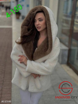 Женская шуба с капюшоном - Bruno фото 3