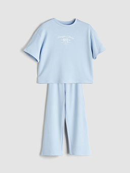 Bisiklet Yaka K?z ?ocuk Ti??rt ve Pantolon