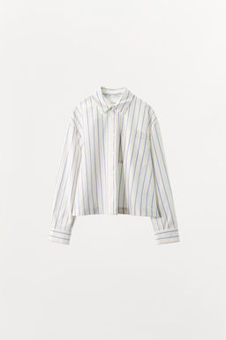 STRIPED CROP PYJAMA SHIRT - Zara фото 4