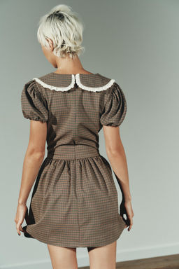 CHECKED DRESS WITH PETER PAN COLLAR - Zara фото 5