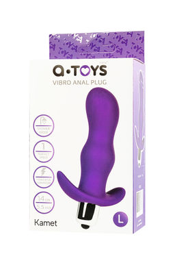 Анальная пробка с вибрацией A-Toys by TOYFA Kamet, размер L, силикон, фиолетовый, 14 см
