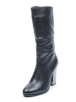 04-YF189-010M BLACK Полусапоги зимние женские (натуральная кожа, натуральный мех (еврозима))