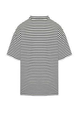 TRENDYOL MAN Ekru Oversize/Genis Kesim Limited Edition Cizgili Dokulu Polo Yaka T-shirt TMNSS24PO00021 - Trendyolmilla фото 8