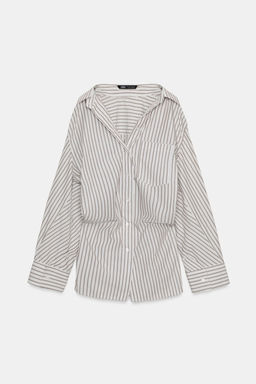 OVERSIZE STRIPED BATWING SLEEVE SHIRT - Zara фото 14
