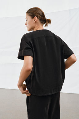 CAMISETA HEAVY COTTON MANGA CORTA / Negro - Zara фото 3