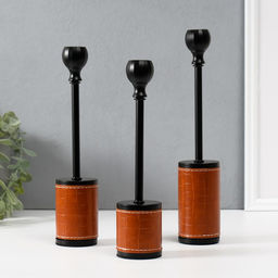 Металлический подсвечник на 1 свечу «Надёжность», d=2.2 см, набор 3 шт., h=27 см, 24.5 см, 23 см