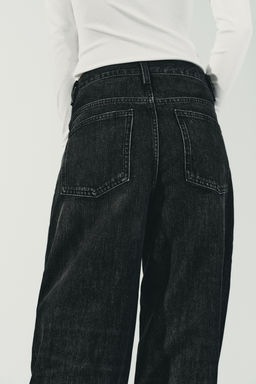 JEANS TRF WIDE LEG CINTURA CRUZADA TIRO ALTO / Negro - Zara фото 7
