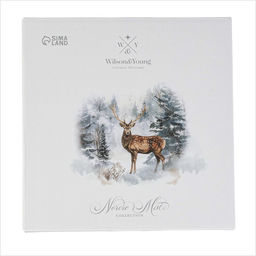 Тарелка новогодняя WY Зимний лес, 20.4?2.2 см, фарфор, белая