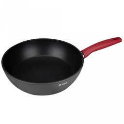 Сковорода с антипригарным покрытием д28см Грейси, h7,5см, s2,8мм, дно д18,8см, s4,9мм, глубокая, кованный алюминий, бакелитовая ручка c покрытием soft touch, TalleR (Китай) Подходит для всех видов плит, включая индукционную.