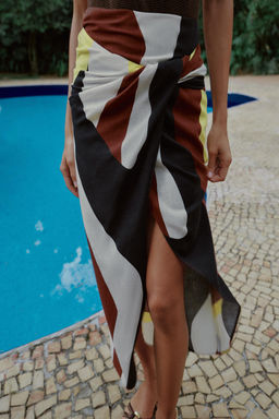 FALDA MIDI PAREO ESTAMPADA / Multicolor - Zara фото 2