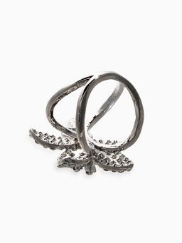 Кольцо для платка "Цветок Лилии", цвет белый в серебре