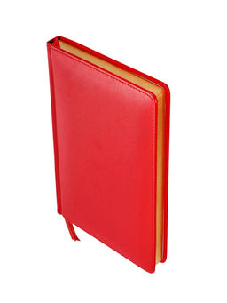 Ежедневник НЕдатированный А5, 136 листов в линейку, кожзам Небраска, золотой срез, красный - Calligrata фото 2