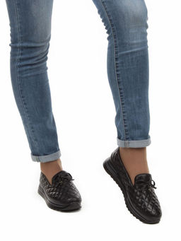 03-5016-3 BLACK Полуботинки женские (натуральная кожа)