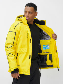 Горнолыжный костюм мужской зимний желтого цвета 390J - Leifensh фото 19