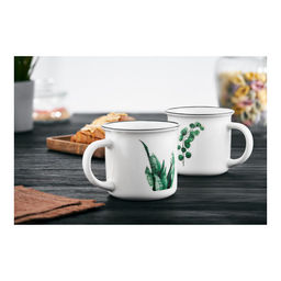 Кружка Walmer Green Leaf, 0.38 л, цвет белый  фото 2