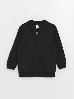 Kolej Yaka Uzun Kollu Basic Erkek Bebek Fermuarl? Sweatshirt