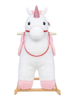 Качалка «Единорог», со спинкой, белая