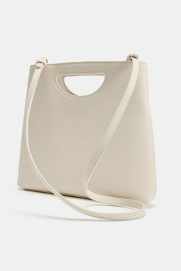 BOLSO DE MANO PIEL / blanco