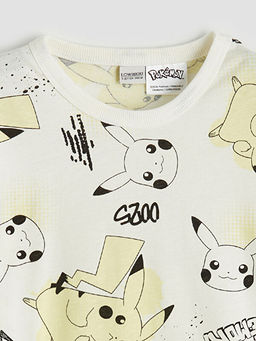 Bisiklet Yaka Pikachu Bask?l? Erkek ?ocuk Ti??rt