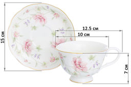 Чайн. набор 12 пр. 250 мл Диана чашка на ножке - Elan gallery фото 6