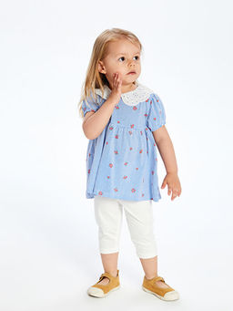 ?i?ekli F?rf?rl? K?z ?ocuk Bluz ve Tayt 2li