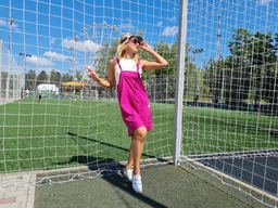 ЛЁН 100% комфортный омбинезон Кэри цвет фуксия - Knitka wear фото 6