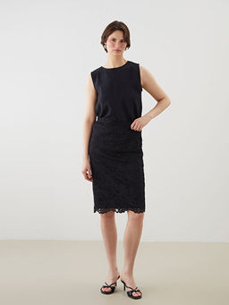 Beli Fermuarl? Dantelli Etek