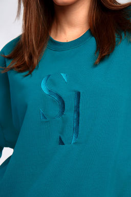 Арт. 2365 Костюм с брюками женский 44-50 (4 шт) Цвет:верх-изумрудный,низ-изумрудный - Калинка фото 5