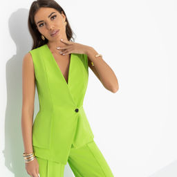 Жилет приталенный, Стильный лидер (лайм)