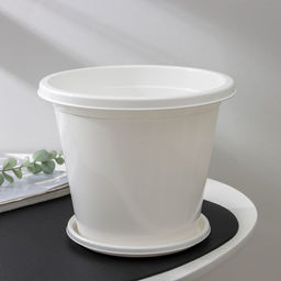 Цена за 2 шт. Горшок для цветов с поддоном «Альтернатива. Эконом», 3 л, пластиковый, белый