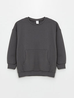 Bisiklet Yaka Uzun Kollu Bask?l? Erkek Bebek Sweatshirt
