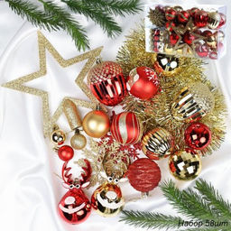 Елочное украшение 58 штук Ассорти / HX-26 /уп 16/