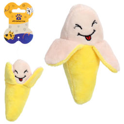 Цена за 4 шт. Игрушка для щенков, собак мелких и средних пород "Мистер Бананчик", с пищалкой, 6*12см (лейбл)
