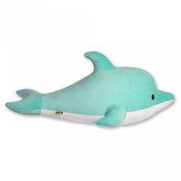 Антистрессовая игрушка "Дельфин" 55х23х27см, велюр, наполнитель - гранулы вспененного полистирола, мятный (Россия)