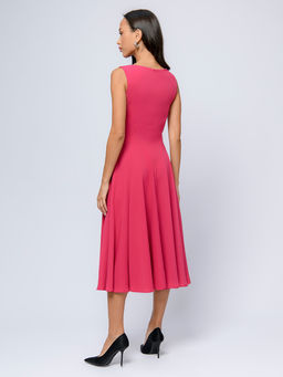 УЦЕНКА. Платье цвета фуксии длины миди без рукавов - 1001dress фото 10