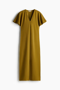 Vestido interlock con escote de pico