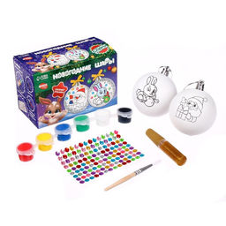 Ёлочные шары под раскраску на новый год «Поверь в мечту», 2 шт., набор для творчества