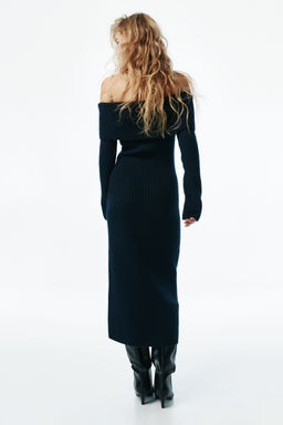 Vestido off-the-shoulder en punto de canal? - H&m фото 7