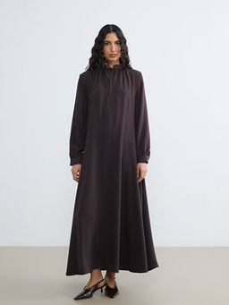 Ba?lama Yaka B?zg?l? Krep Elbise