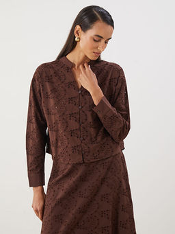 Ka??k Yaka Ajurlu Brode Kad?n G?mlek