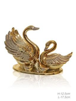 Фигурка Лебеди 18х12 см / W20-05 /уп 36/золото