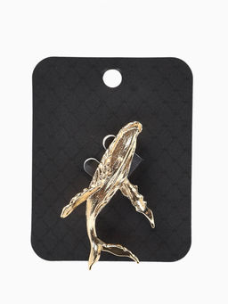 Брошь «Кит» морской, цвет золото