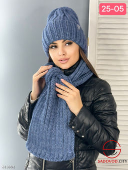 Комплект зимний шапка и снуд